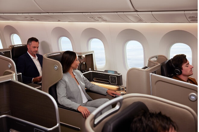 Customer in Business on a Boeing 787 Dreamliner