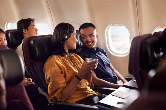 Couple enjoying a drink