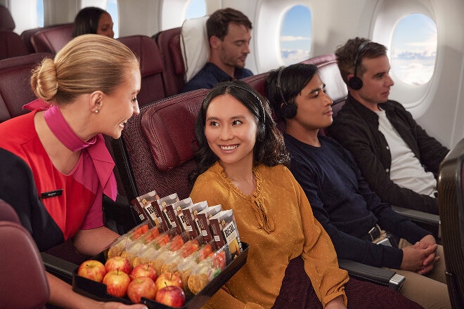 A380 economy snack service