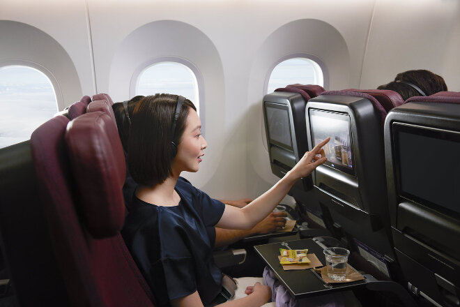 Interior of cabin showing screens