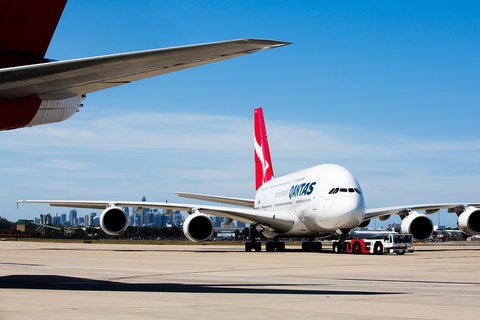 Qantas A380 on the tarmac