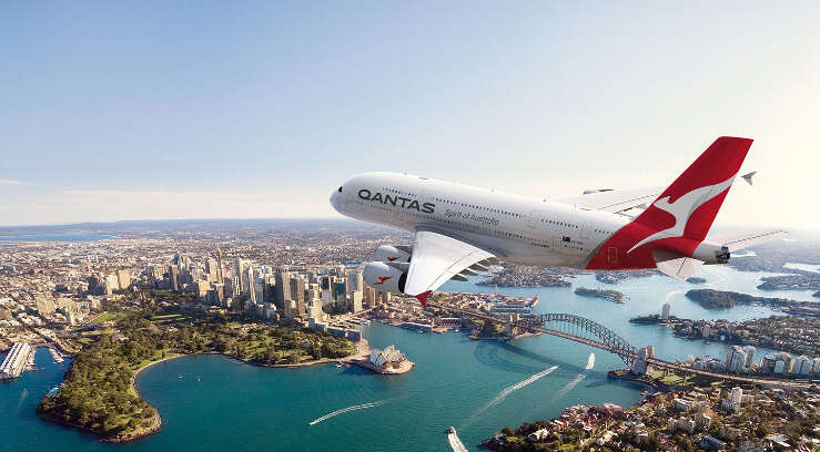 A380 over Sydney Harbour