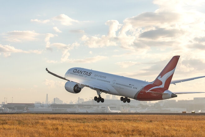 Qantas aircraft in flight