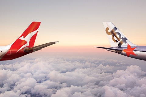 Qantas and Jetstar aircraft tails