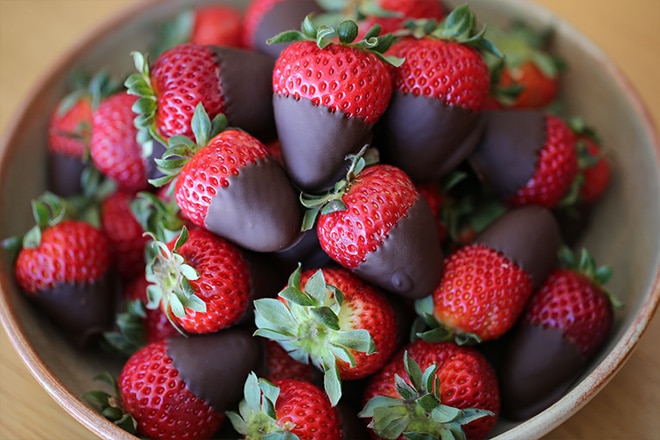 Choc dipped strawberries