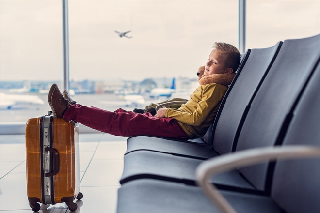 Young boy at airport