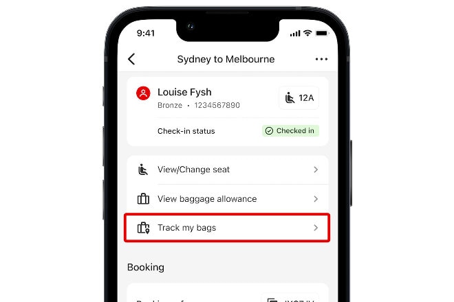 Baggage tracking app