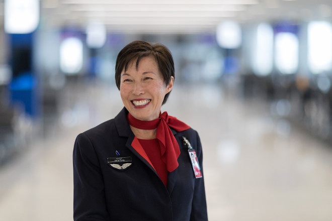 Qantas staff at airport