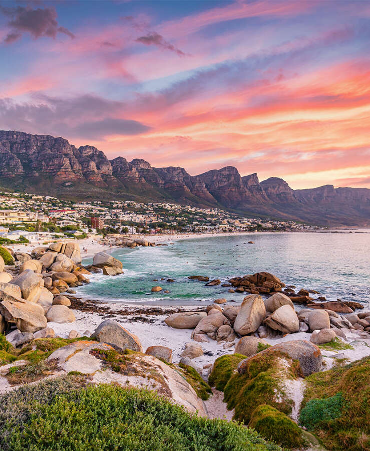 Camps Bay Cape Town Vibrant Sunset Twilight South Africa 