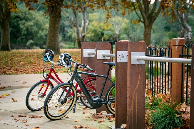 Bicylces on River Deck, Albury