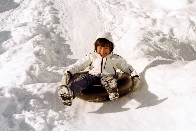 child tubing at Furano