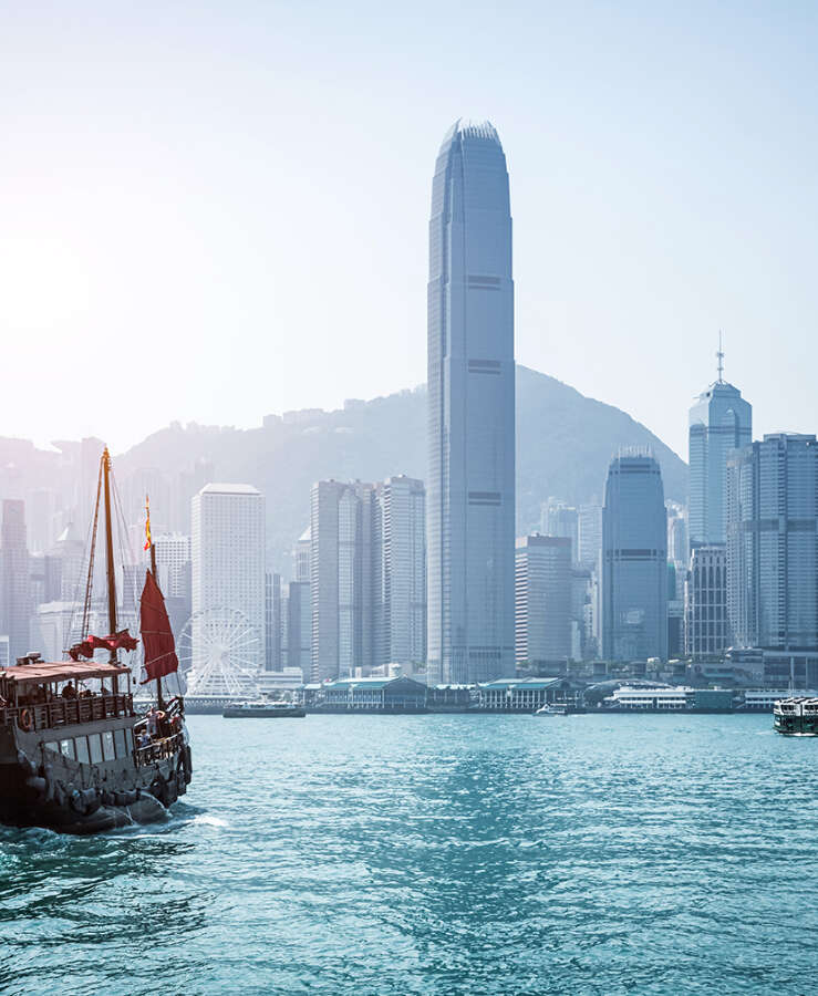 Junk boat in Victoria Harbour