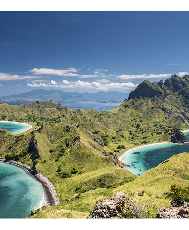 Mountain range in Komodo National Park in Indonesia