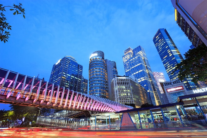 Jakarta city at night with lights