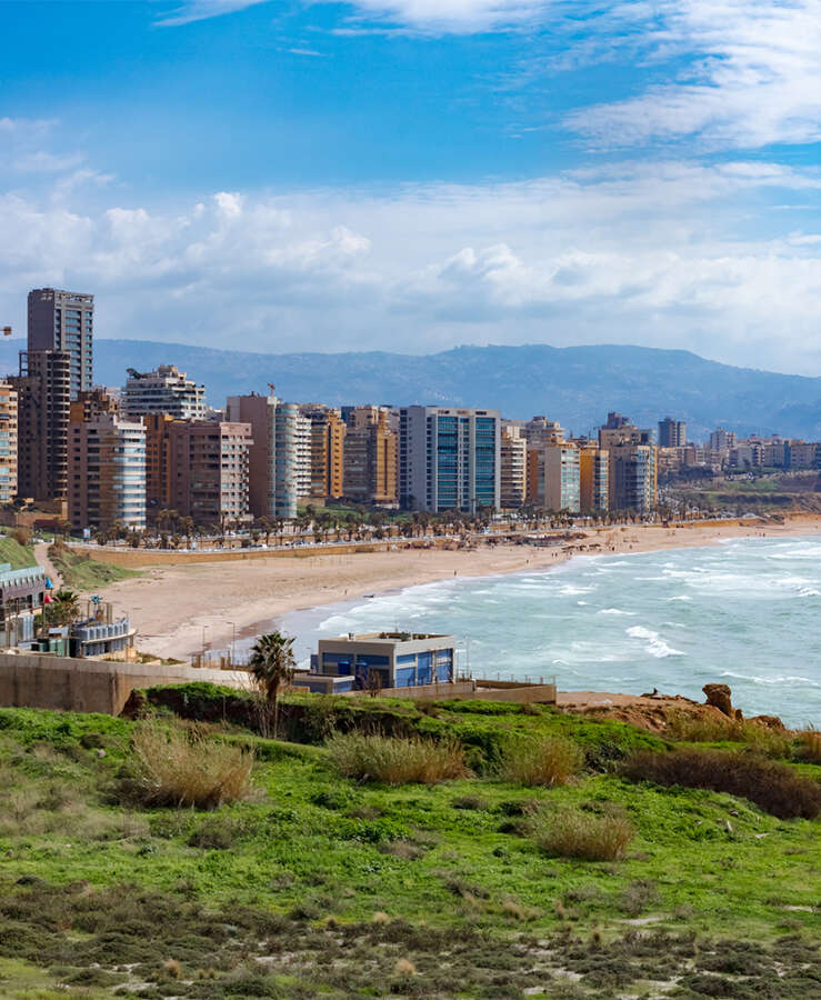 Beach and cityscape of Beirut