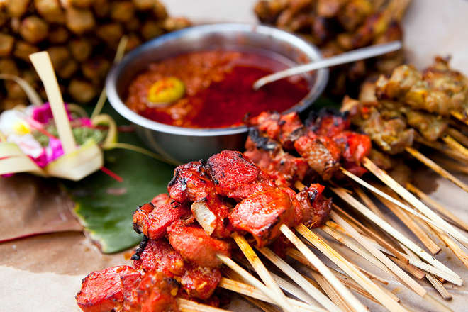 Satay sticks, meat on skewers