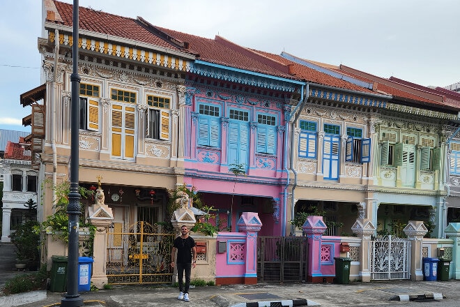 Colourful houses in Singapore 