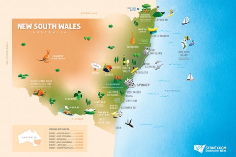 ニューサウスウェールズ州の地図