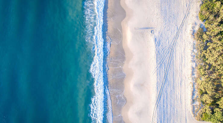 Aerial view of Burleigh Heads beach