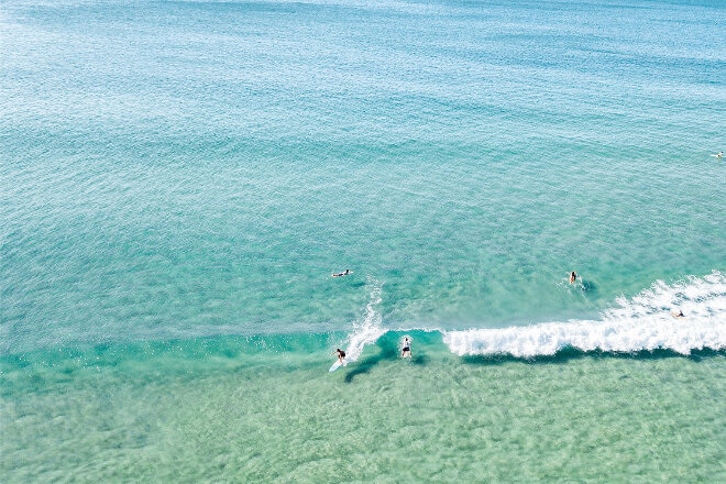 Gold Coast beach and surfers