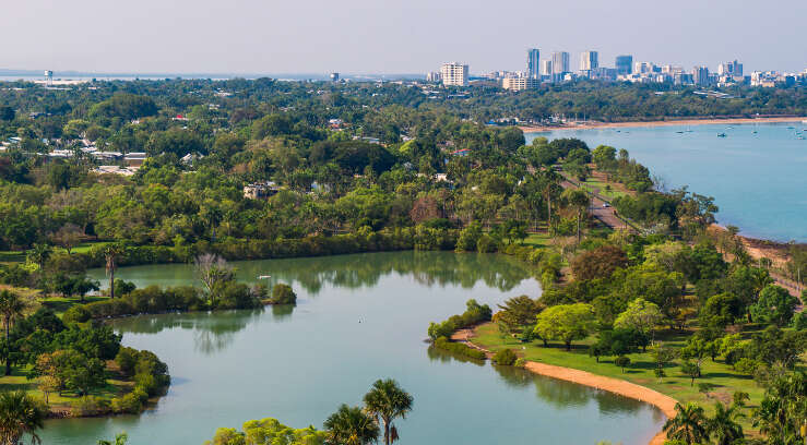 Aerial view of East Point Reserve, Darwin