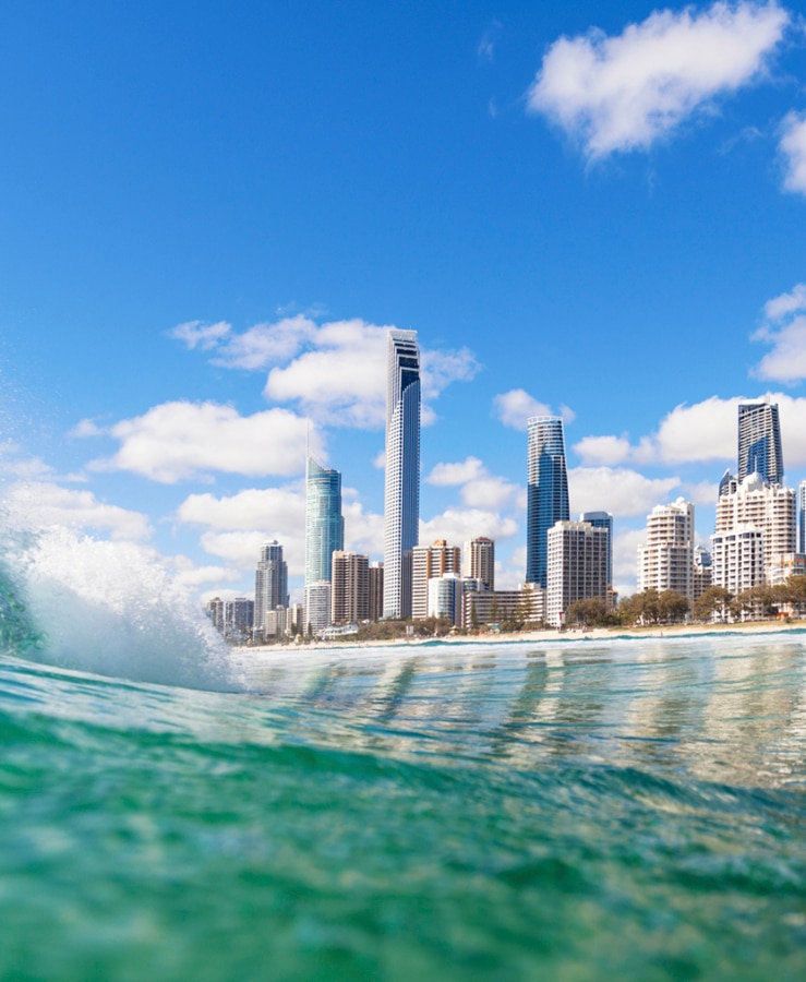 Surfers Paradise Beach against skyline