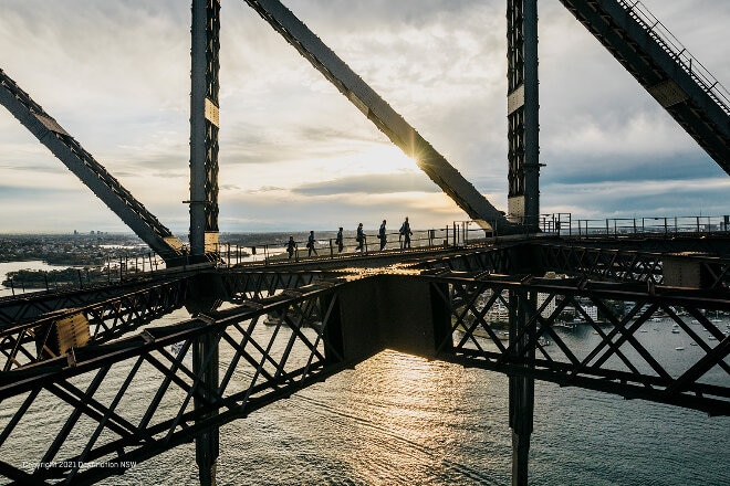 People climbing Sydney Harbour Bridge