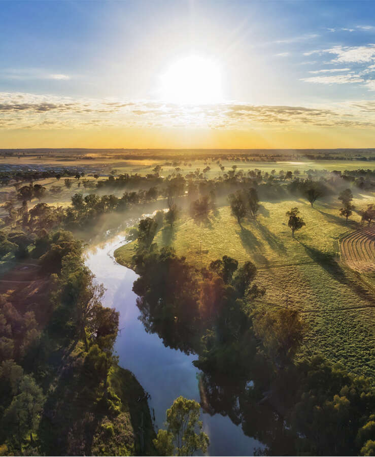 Dubbo river and sun