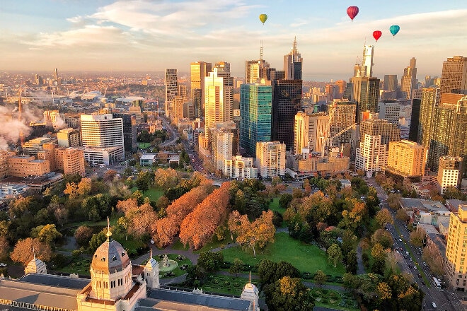 Hot air balloning over Melbourne