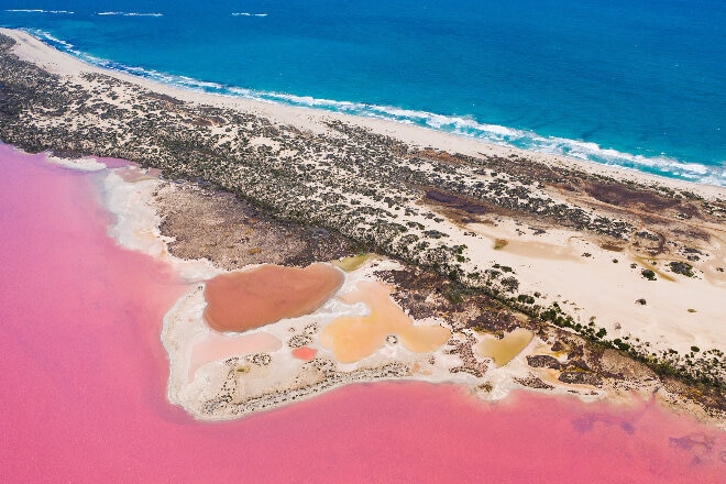 Aerial view of Hutt Lagoon