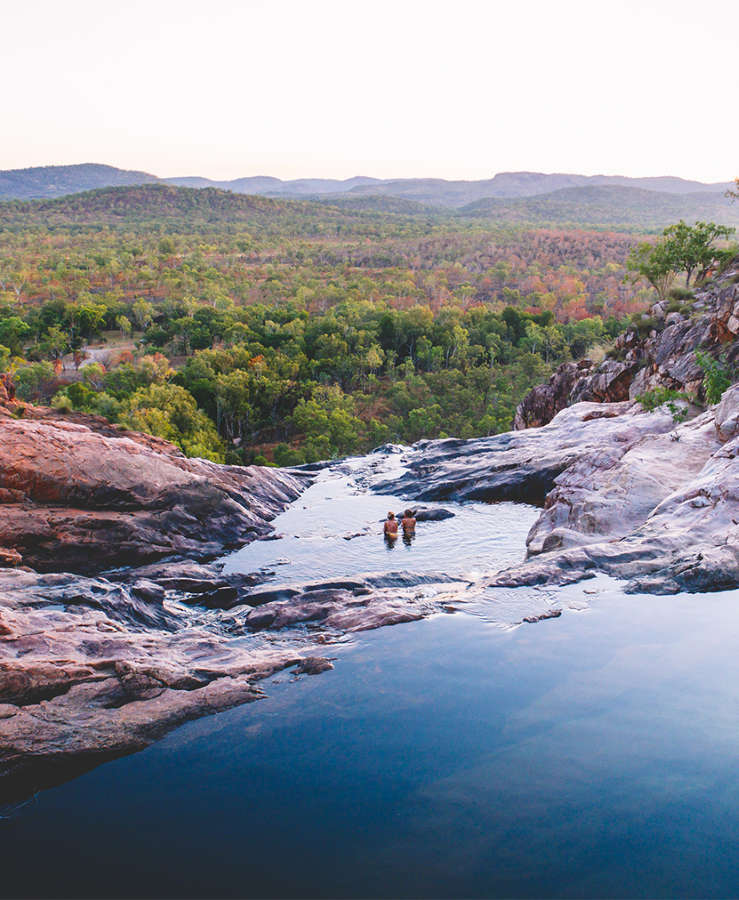 Couple swimming in Kakadu Gunlom Falls