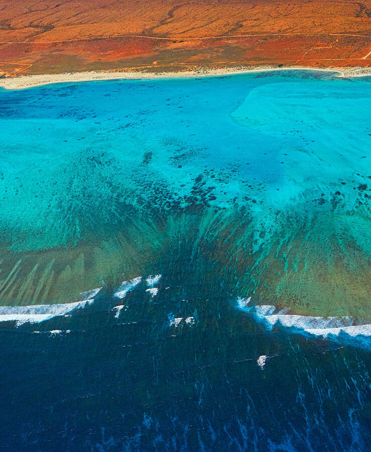 Aerial view of the Ningaloo Reef in Western Australia