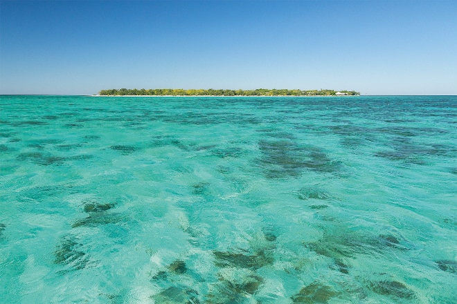 clear blue water