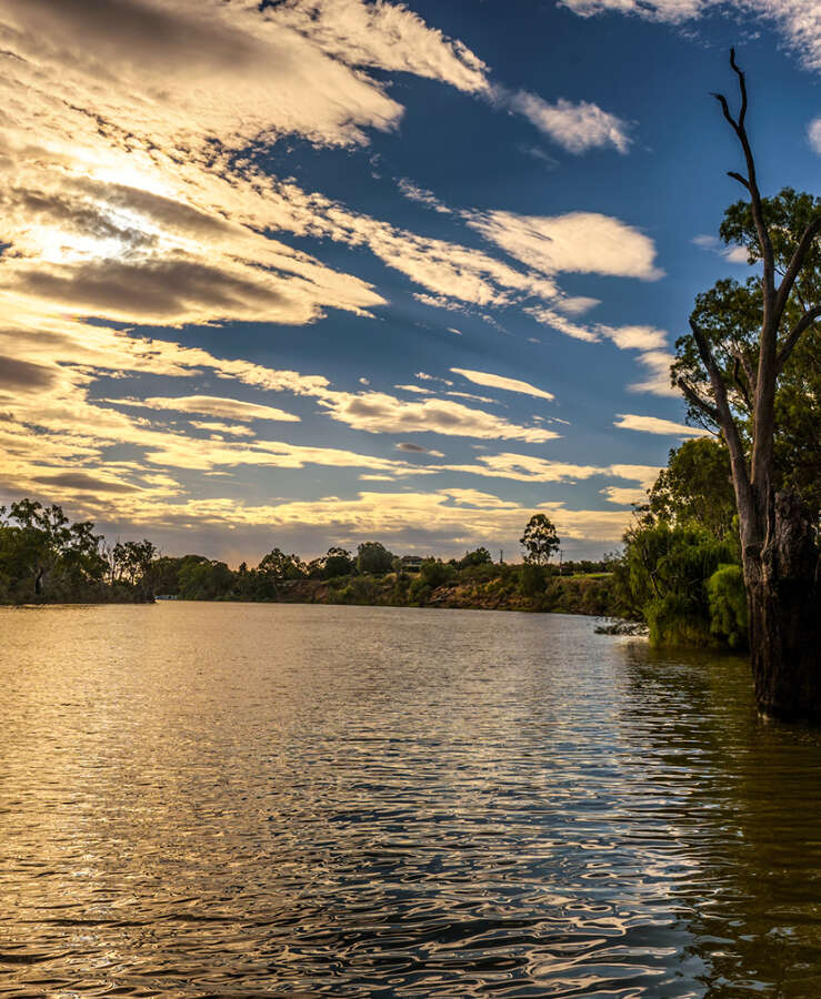 Sunset over Murray River, Mildura