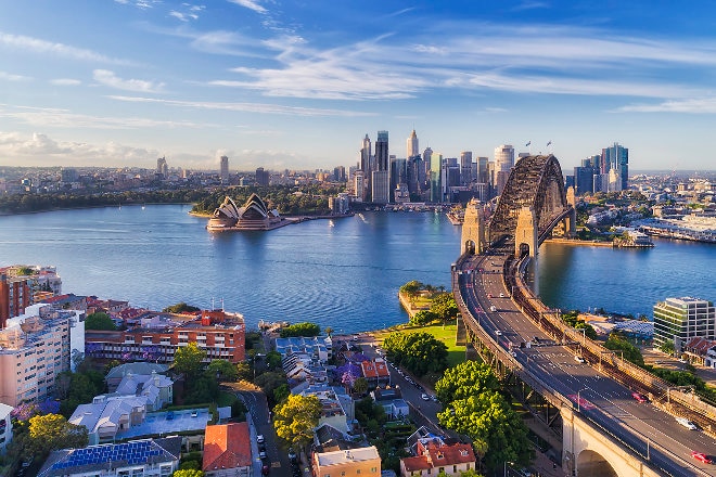 Aerial view of Sydney Harbour