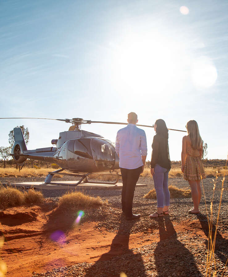 People viewing helicopter