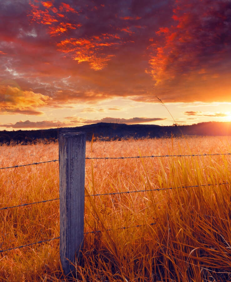 Beautiful sunset, Tamworth, rural New South Wales