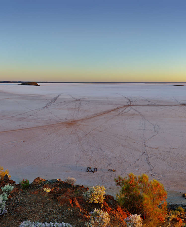 Aerial view of salt lake in Kalgoorlie