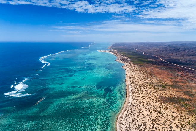 Aerial view of Exmouth beach