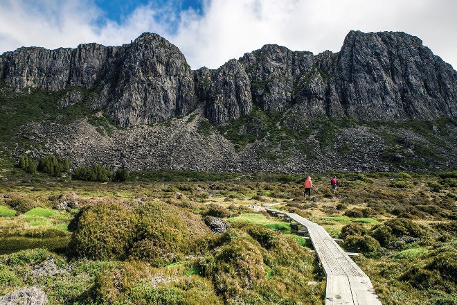 Hikers at Walls of Jerusalem National Park, Tasmania