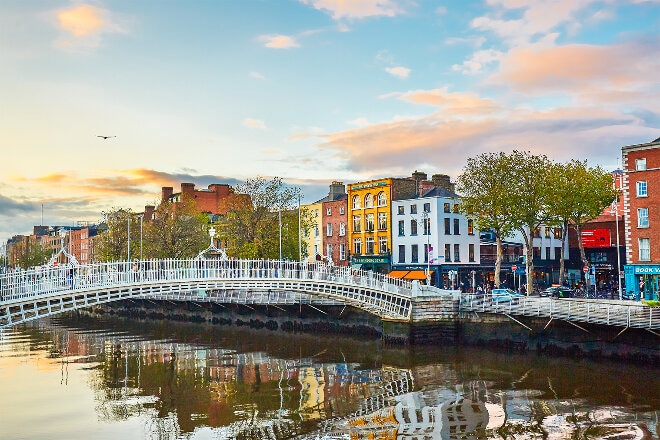 Bridge in Dublin and sky