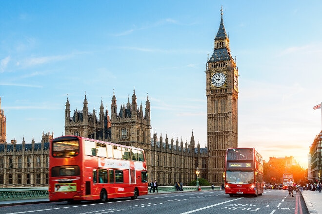 London Big Ben and red bus