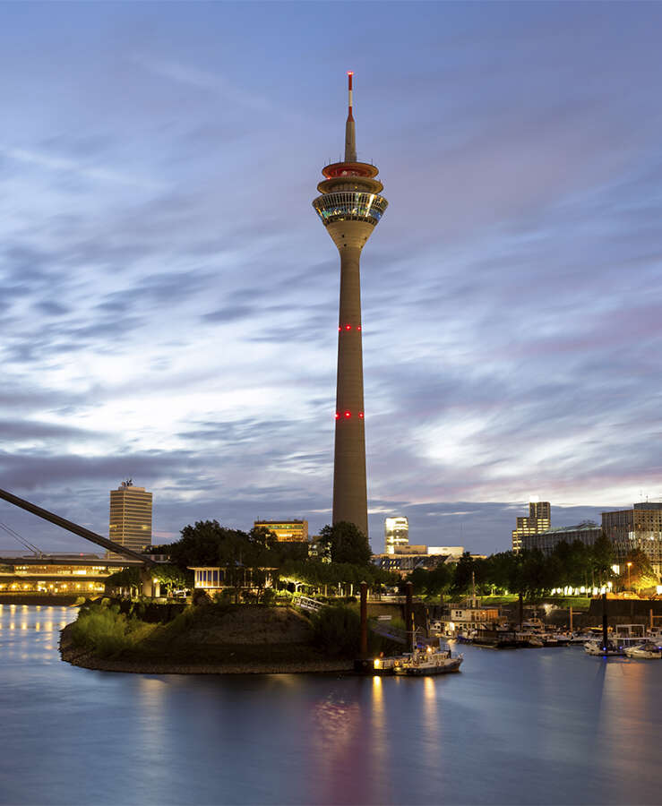 Blue Hour, Rhine Tower, Dusseldorf, Germany