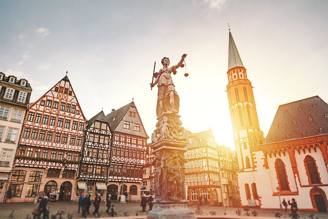 Römerberg Old Town Square in Frankfurt Germany