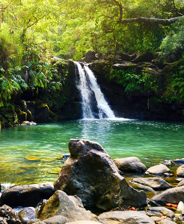 Waterfall in Maui, Hawaii, USA