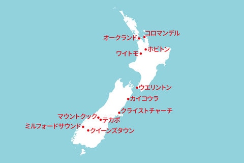 ニュージーランドの地図