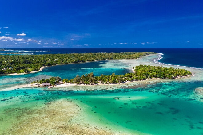 Aerial view of Erakor Island, Vanuatu