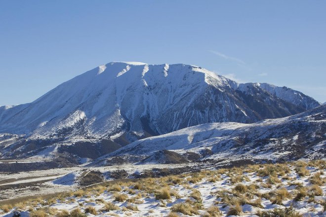 Arthur's pass 白雪皚皚的山巒