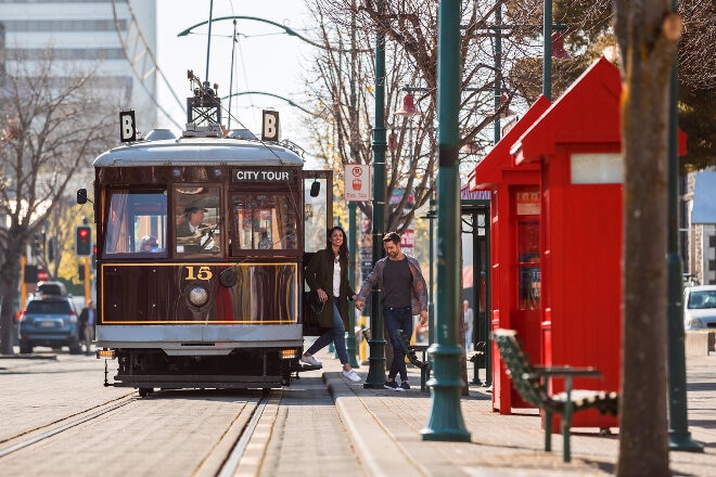 Christchurch tram in the city