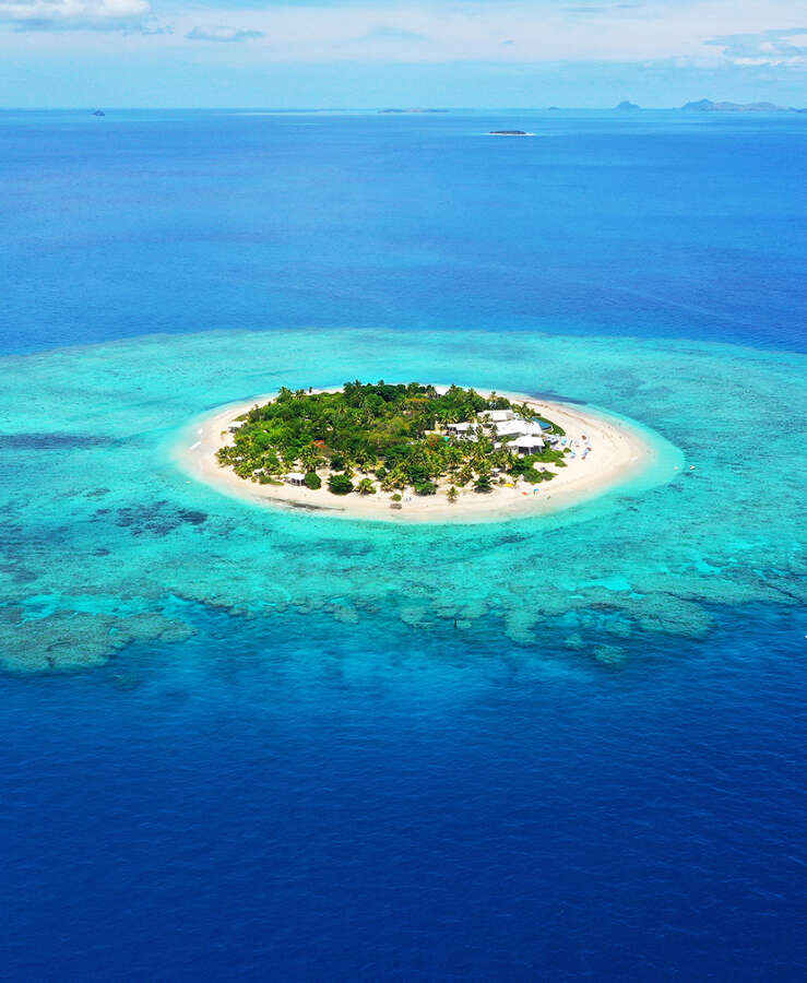 Paradise Island. Aerial View of beautiful Mala Mala Island, Fiji